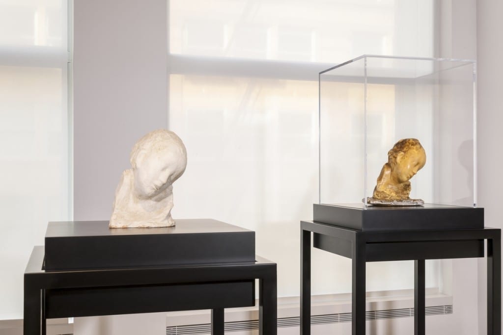 The Center for Italian Modern Art (CIMA) displays an installation of sculpture, drawing, and experimental photography by modernist Medardo Rosso October 20, 2014 in New York, NY.  -- Photograph by Walter Smalling.