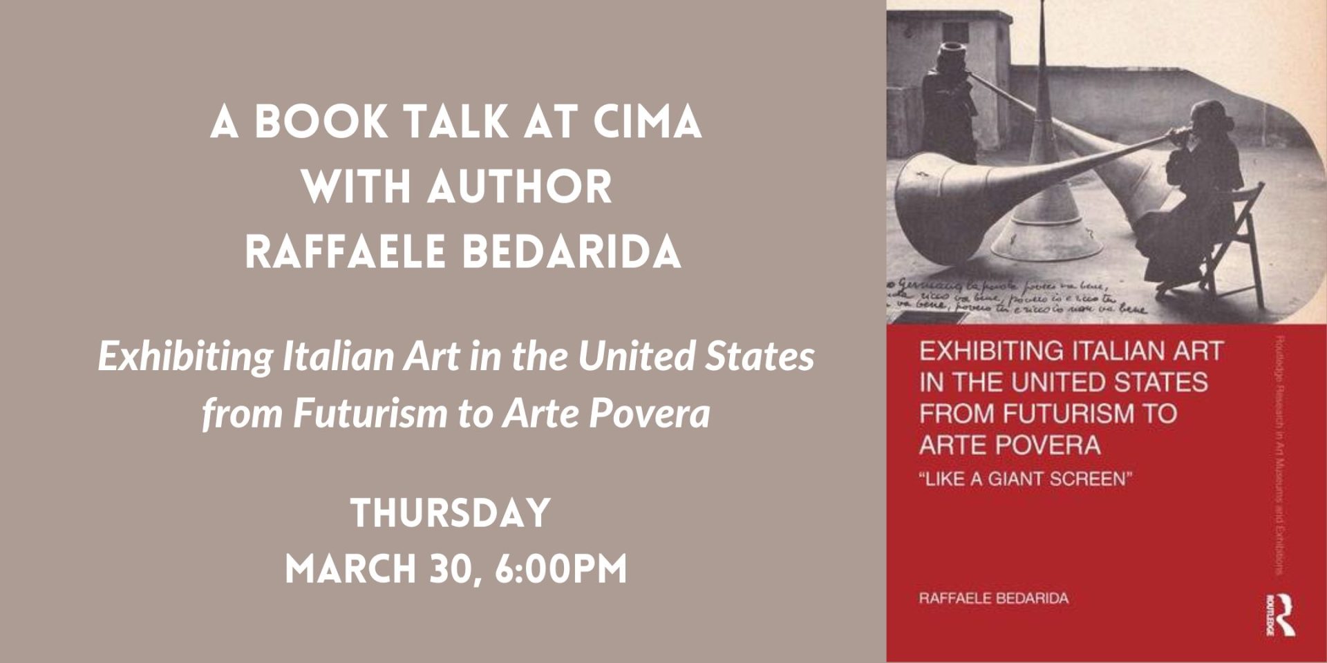 ‘Exhibiting Italian Art in the United States from Futurism to Arte Povera: a book talk by author Raffaele Bedarida